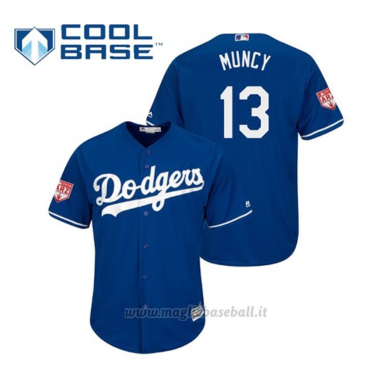 Maglia Baseball Uomo Los Angeles Dodgers Max Muncy Cool Base Entrenamiento De Primavera 2019 Blu